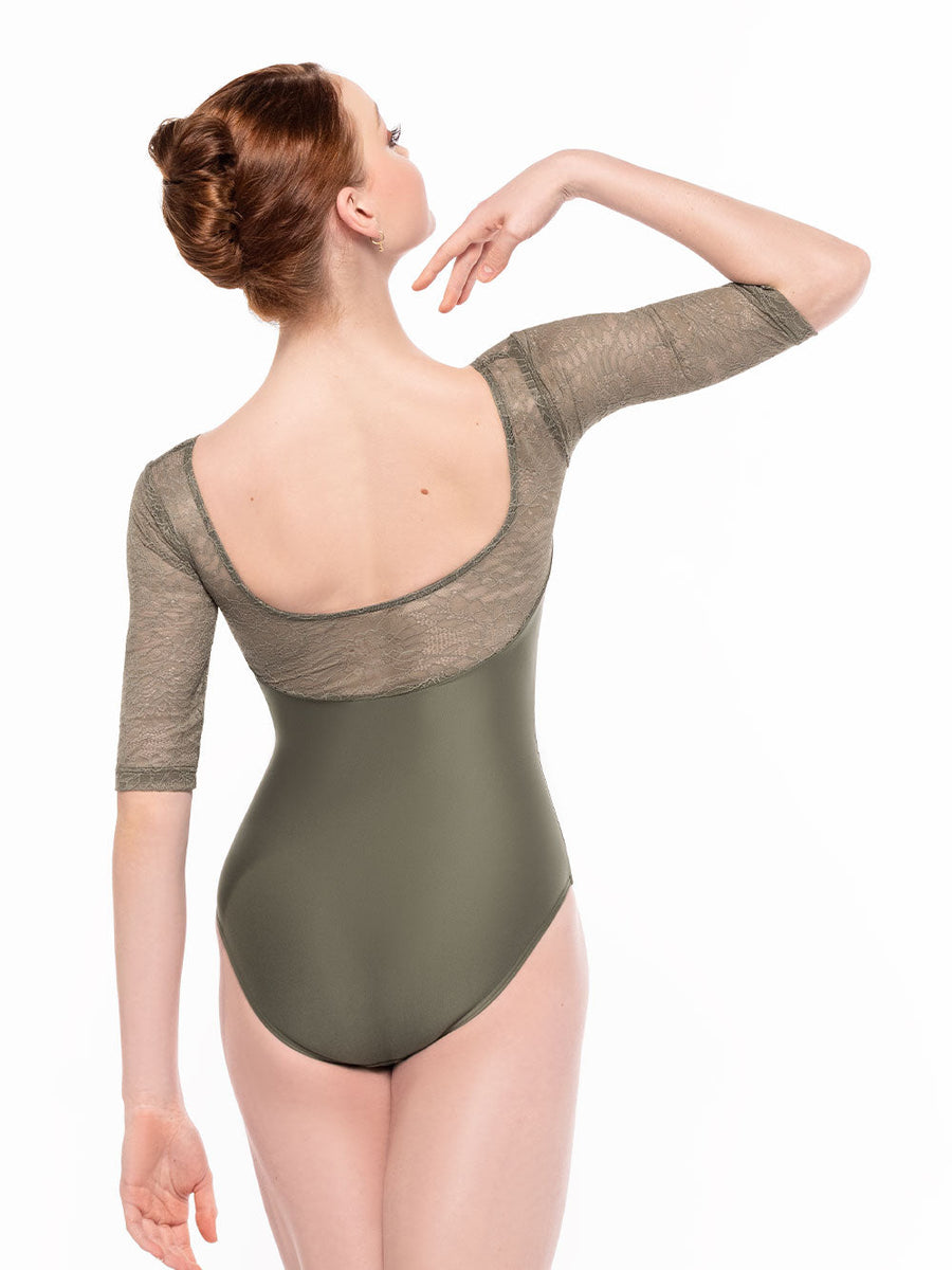 Vinzant Leotard Dusty Olive Zinnia Lace Kids RTW