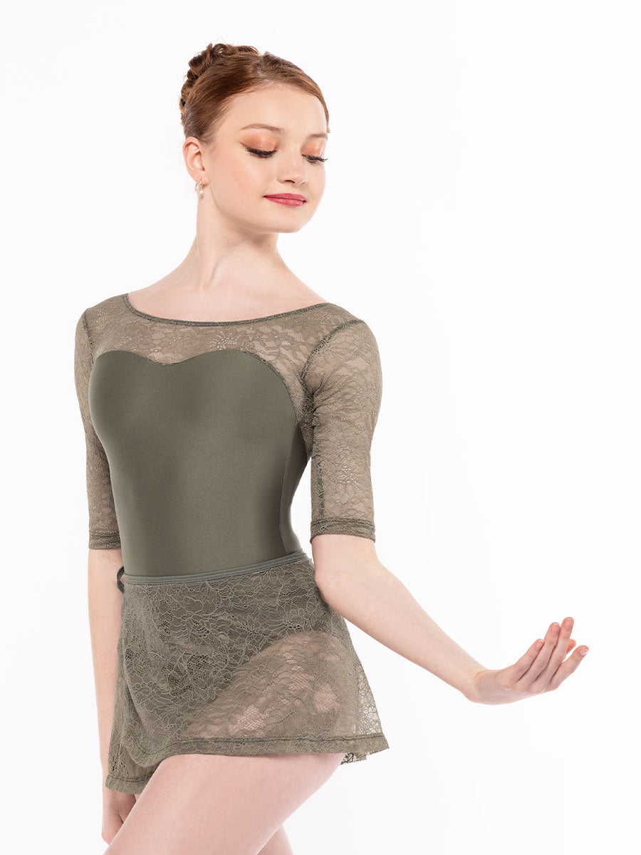 Vinzant Leotard Dusty Olive Zinnia Lace Kids RTW