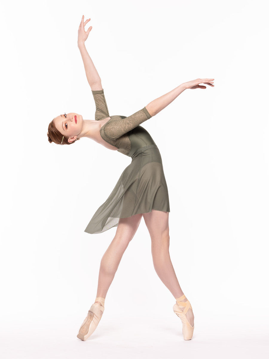 Vinzant Leotard Dusty Olive Zinnia Lace Kids RTW