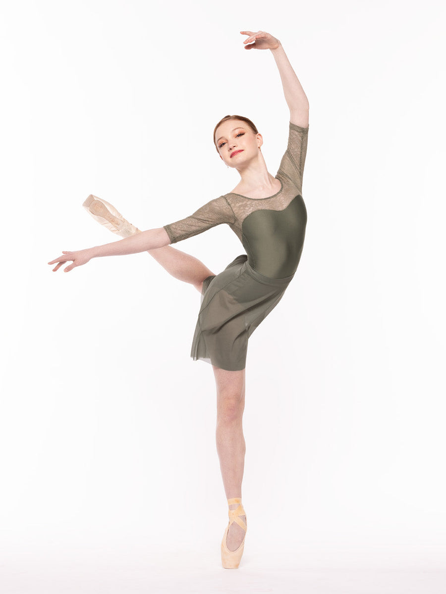 Vinzant Leotard Dusty Olive Zinnia Lace Kids RTW