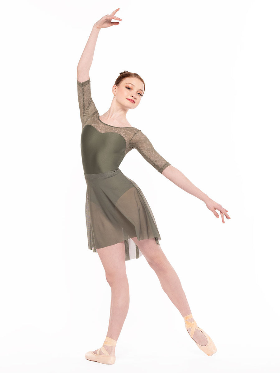 Vinzant Leotard Dusty Olive Zinnia Lace Kids RTW