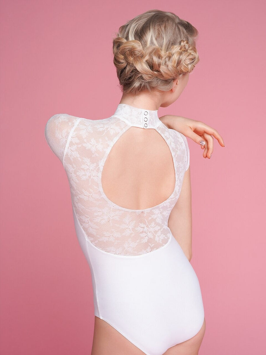 Elizabeth Kids White Ivy Lace Leotard RTW