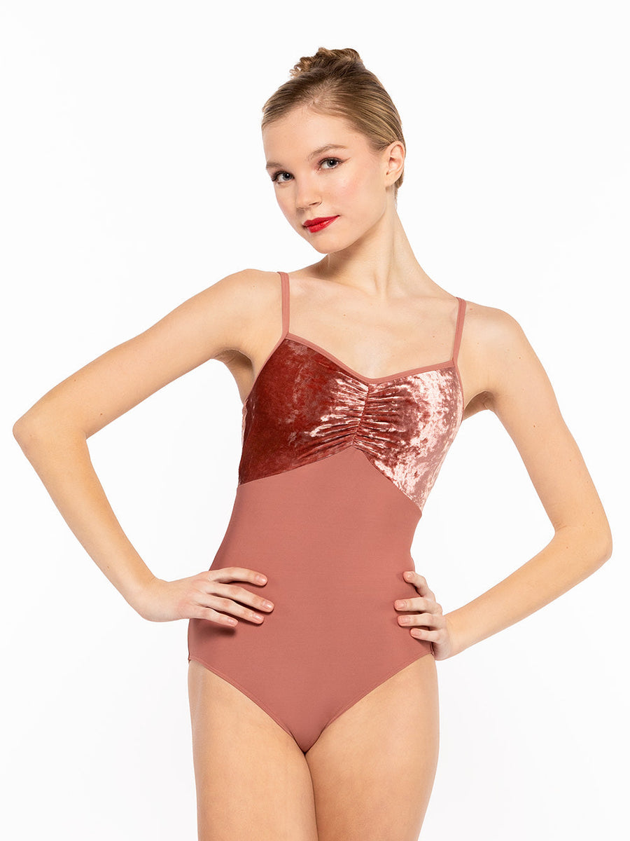 Mackenzie Leotard Sandstone Crushed Velvet Kids RTW
