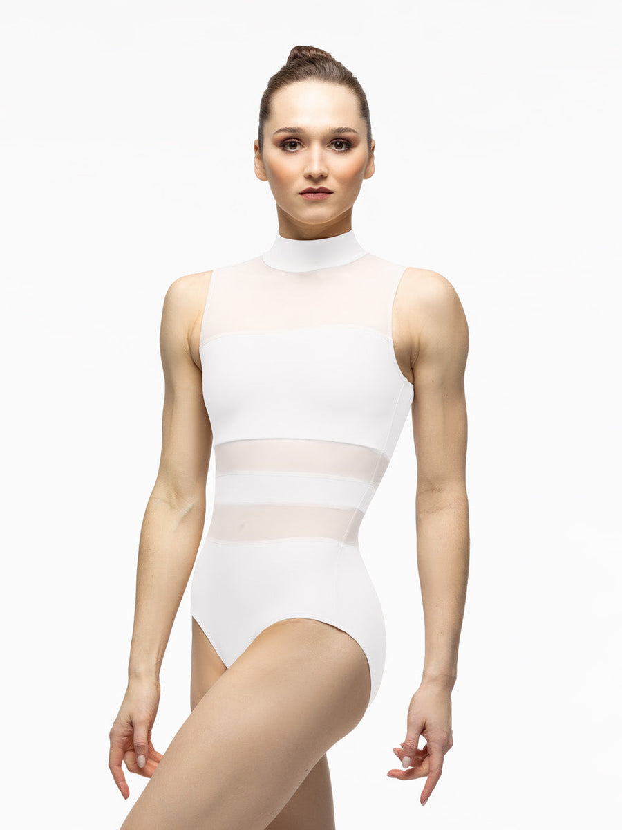 Zoe Sleeveless White Leotard RTW